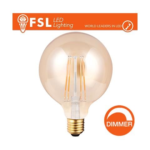 Lampada Globo Filamento Ambra 12,5cm - 8w E27 800lm Dimmer - Foto 1